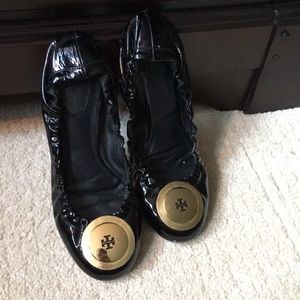Tory Burch ballet flats, black patent leather